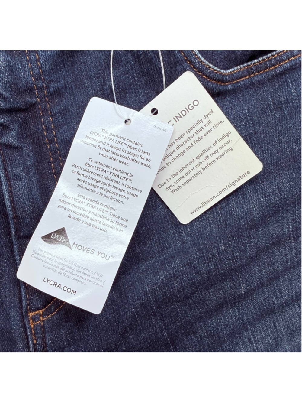 Women's LL Bean Signature Blue Skinny Jeans Size 14 - Picture 4 of 14